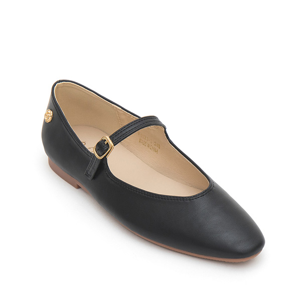 Elegant Pointed-Toe Mary Jane Flats Black