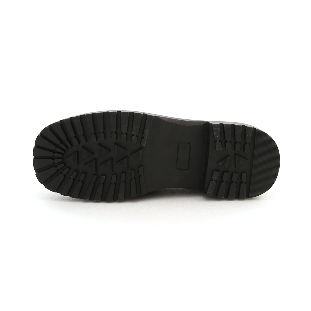 Faux Patent Horsebit Loafers Black