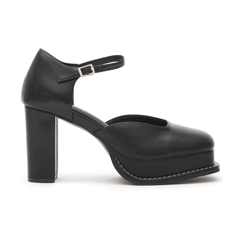 Platform Mary Jane Heels Black