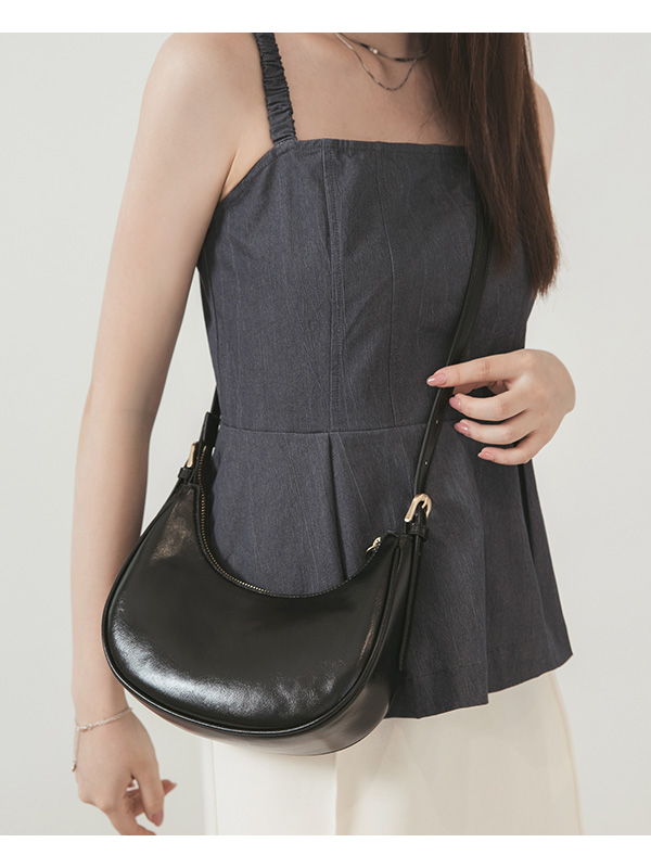 Two-Way Half-Moon Bag Black