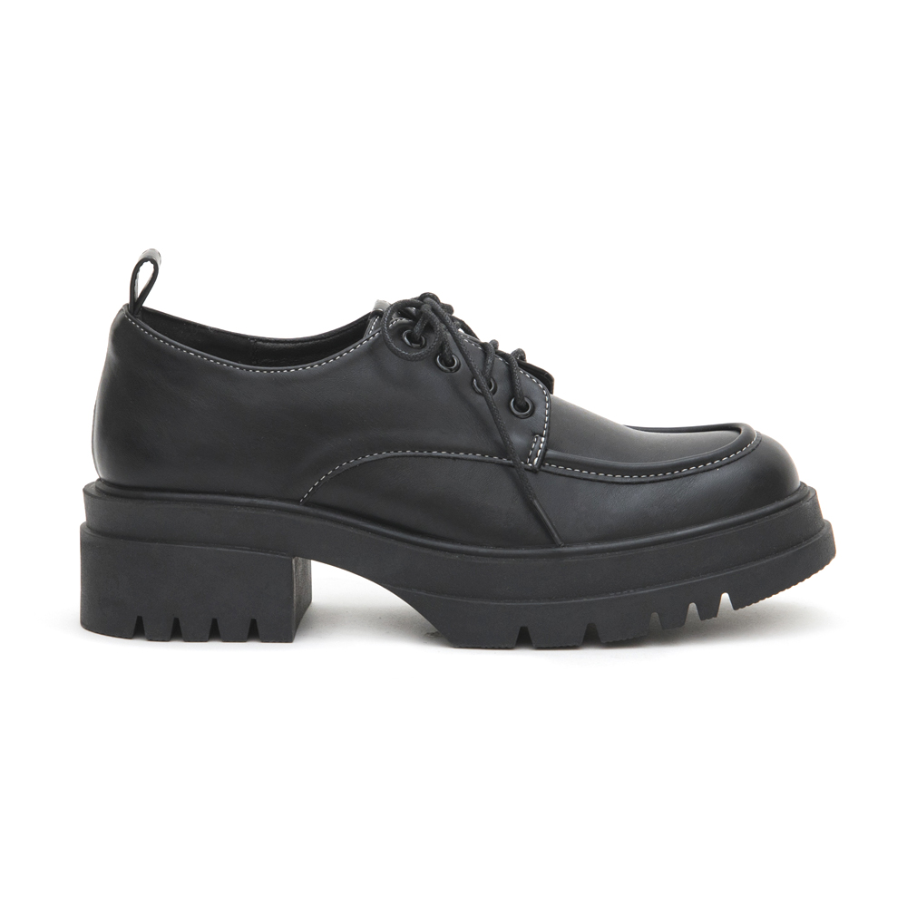 Platform Lace-Up Derby Shoes Black