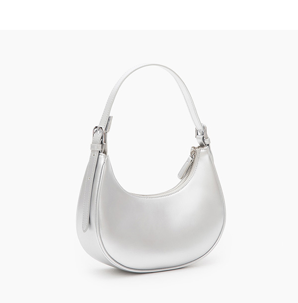 Two-Way Half-Moon Bag Silver