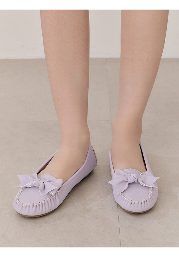 MIT Bow Moccasin Loafers Lavender