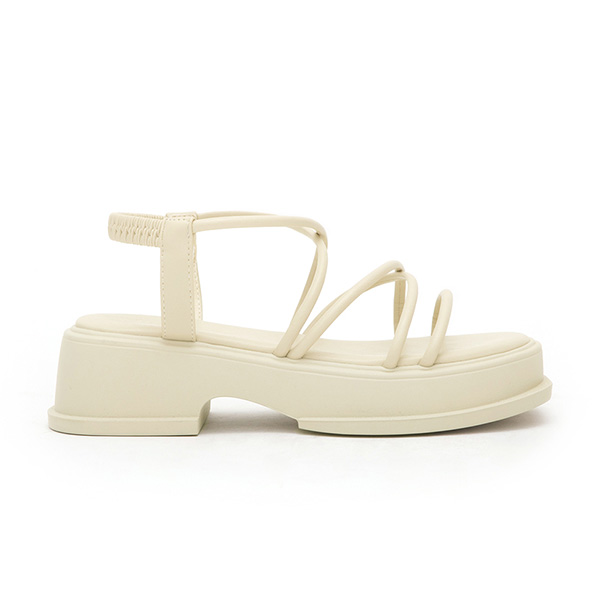 Cross Strap Thick Sole Sandals 米