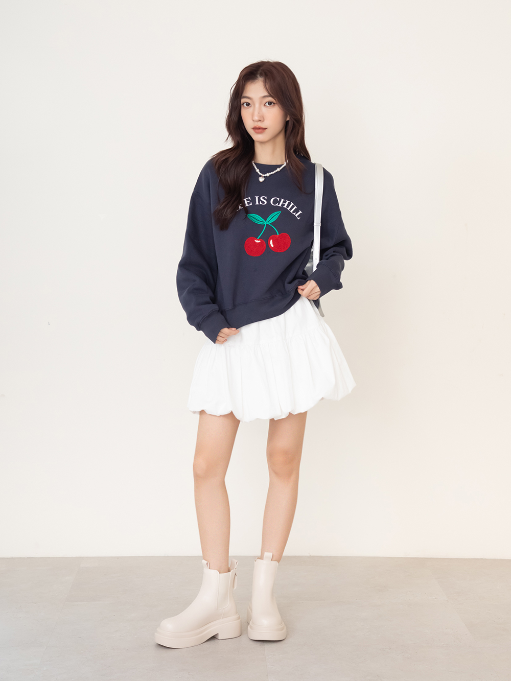 出道預告輕量切爾西短靴 米白色