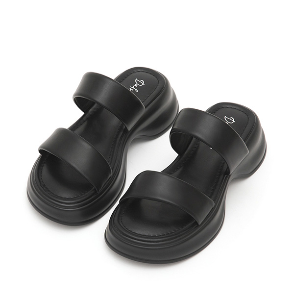 Airy Comfy Double-Strap Lightweight Sandals Black