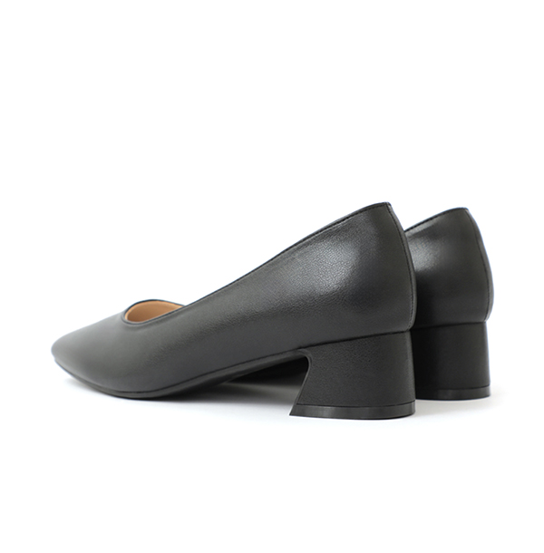Minimalist Pointed-Toe 4cm Low Heels Black