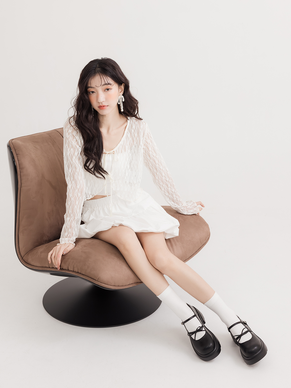 初戀甜心蝴蝶結厚底瑪莉珍鞋 黑色