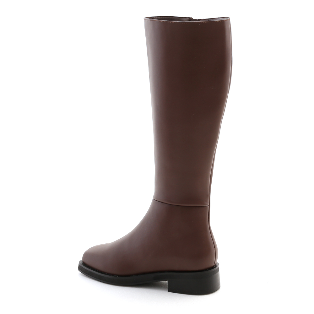 Fitted Square Toe Under-The-Knee Boots Dark Brown