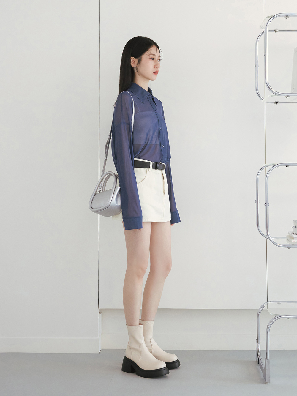 美腿濾鏡．輕量加厚底瘦瘦短靴 香草米