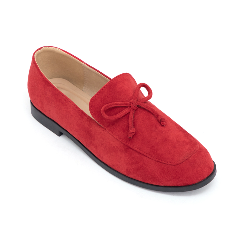 恆久經典4D氣墊蝴蝶結樂福鞋 紅色