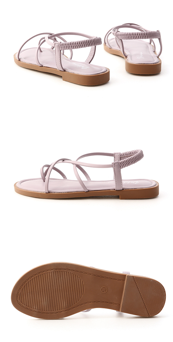 Cross Straps Cushioned Sandals Lavender