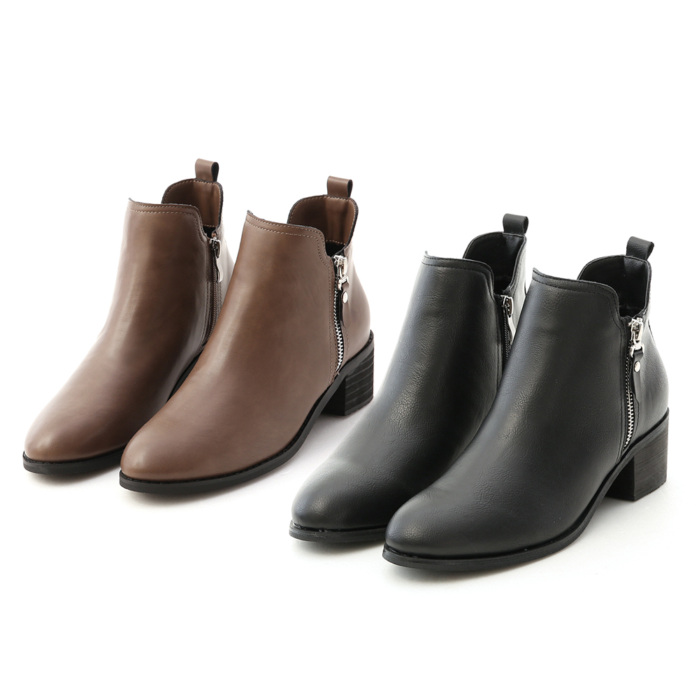 black side zip ankle boots