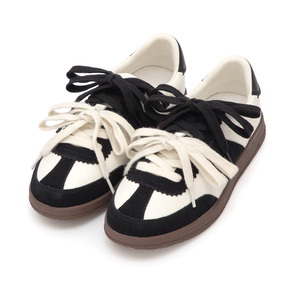 進化版2.0雙色鞋帶真皮德訓鞋 黑色