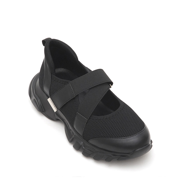 Cross-Strap Functional Ballet Flats Black