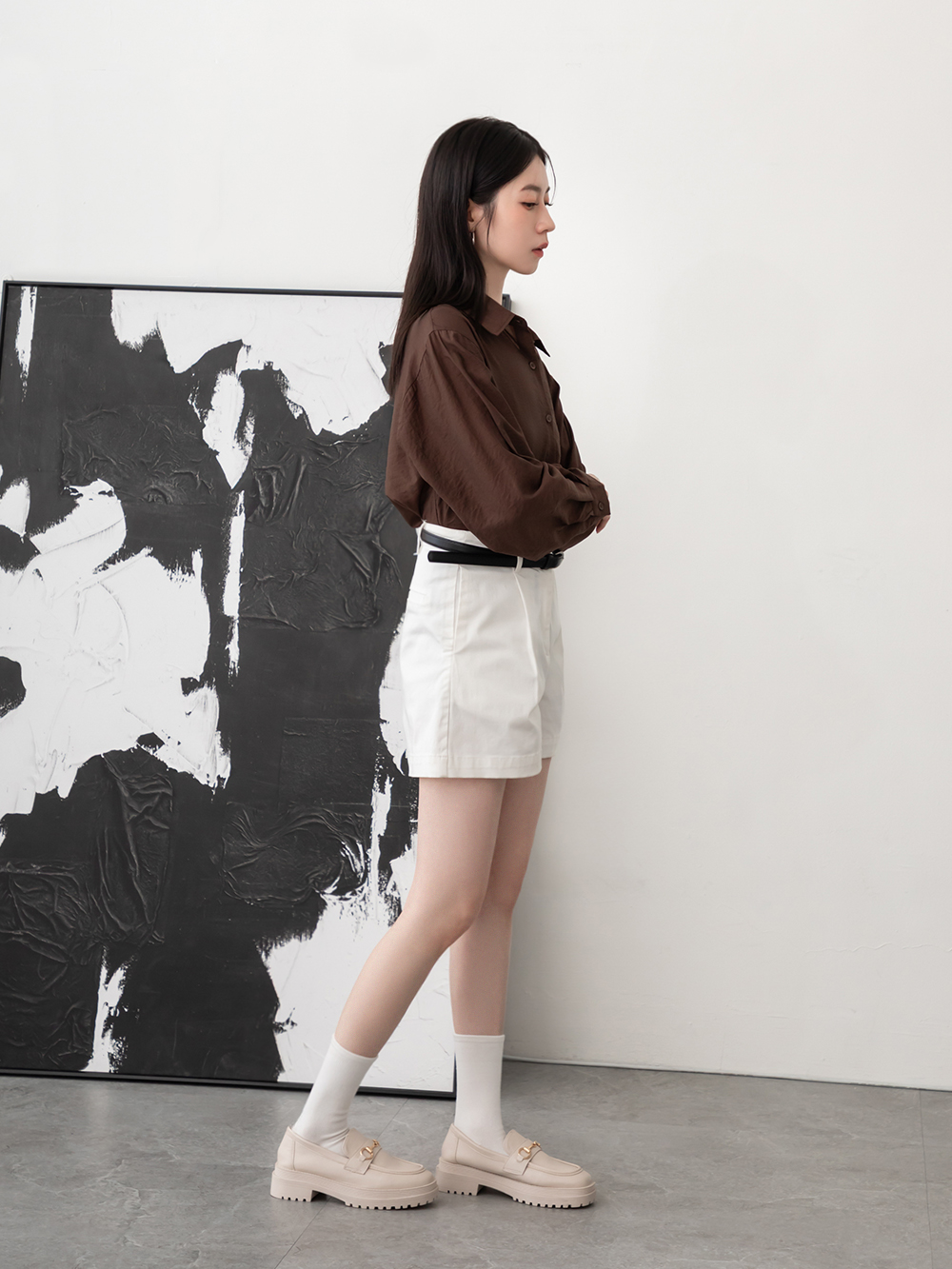 復刻經典．鬆糕底馬銜釦樂福鞋 香草米白