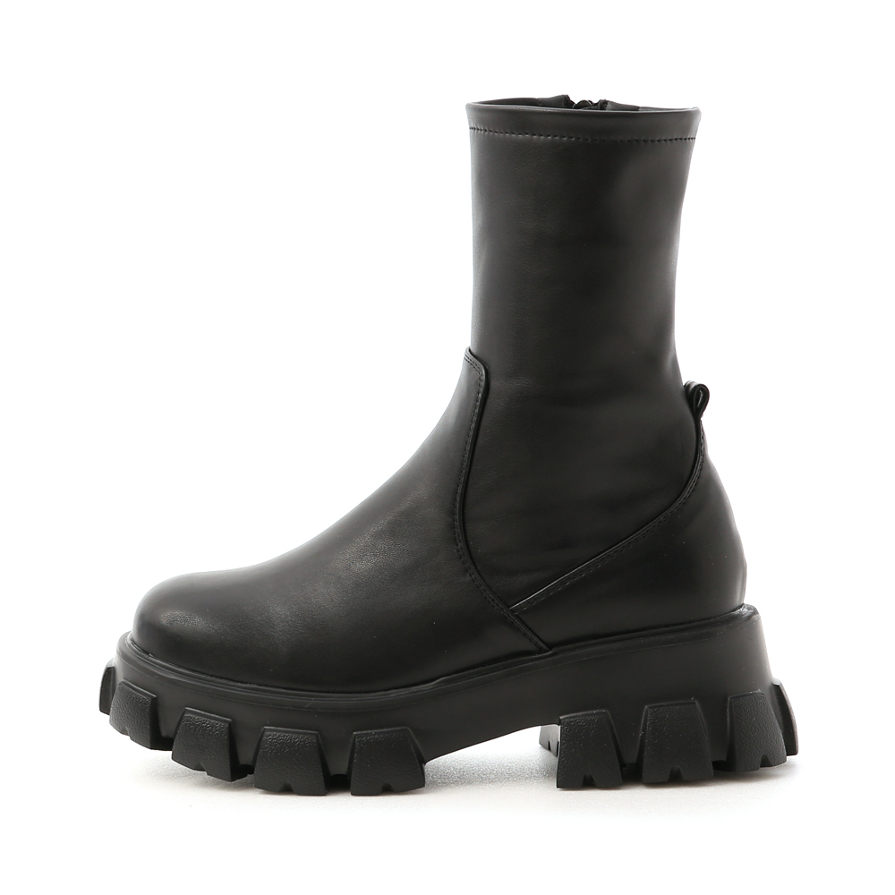 Lightweight Zigzag Chunky Sole Boots Black
