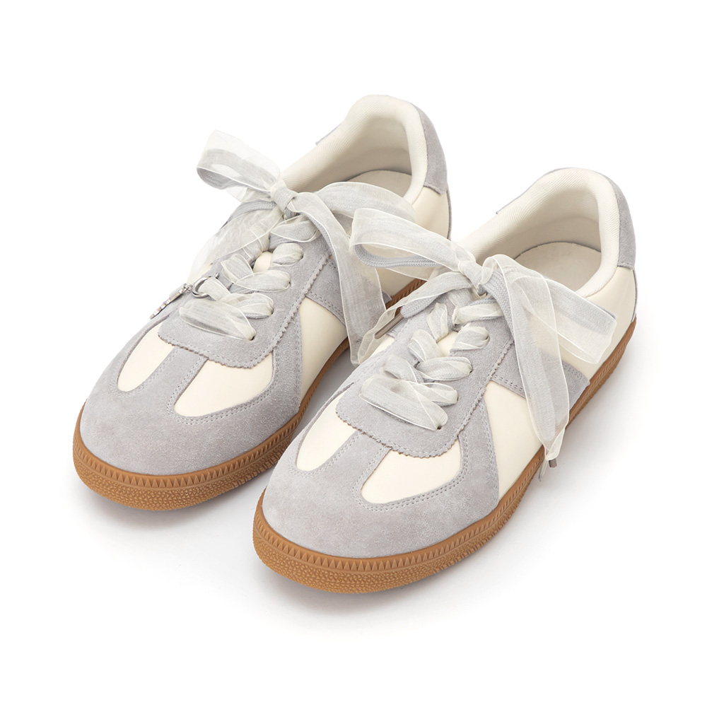 【Disney】牡蠣寶寶小掛飾真皮德訓鞋 灰色