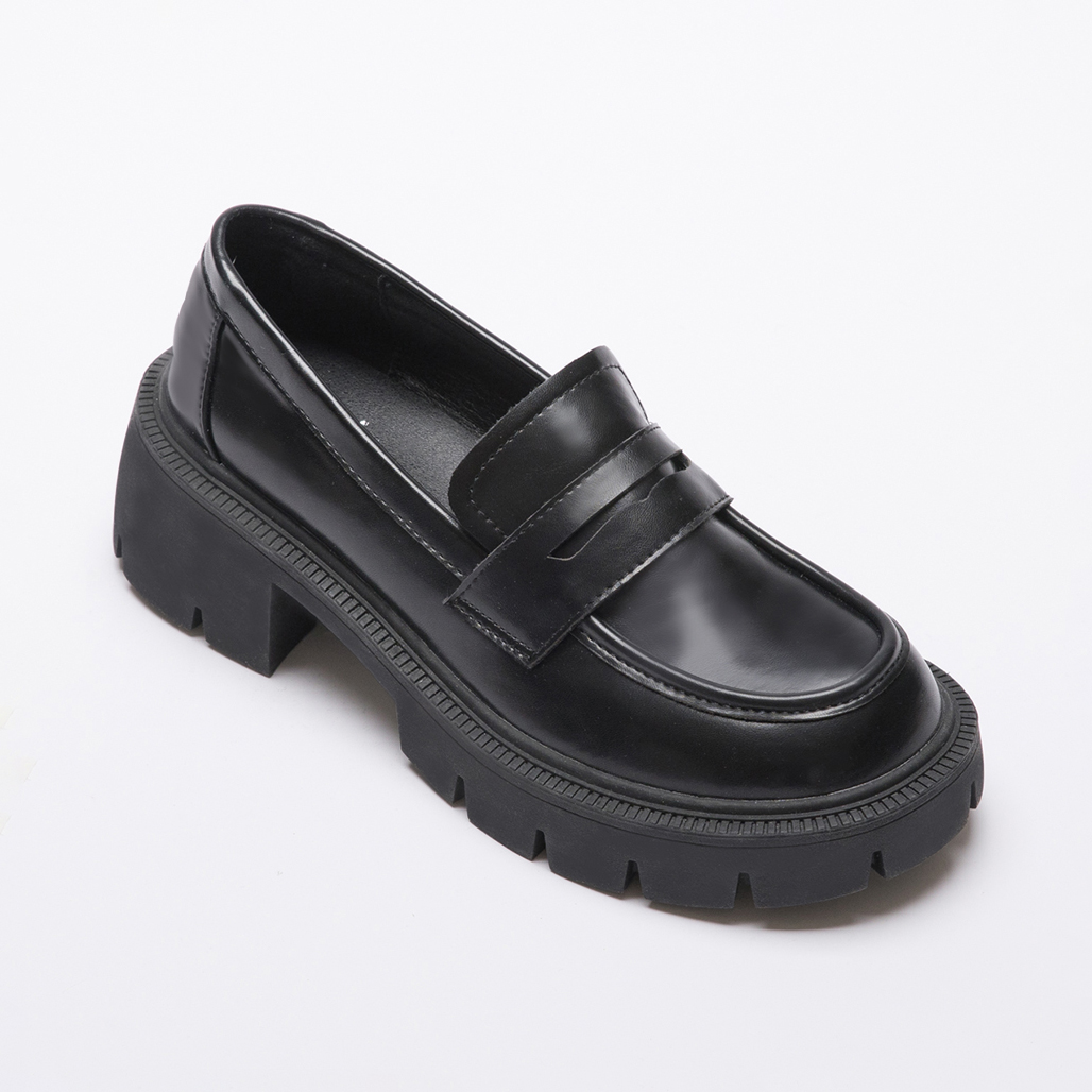 Mid heel clearance loafers black