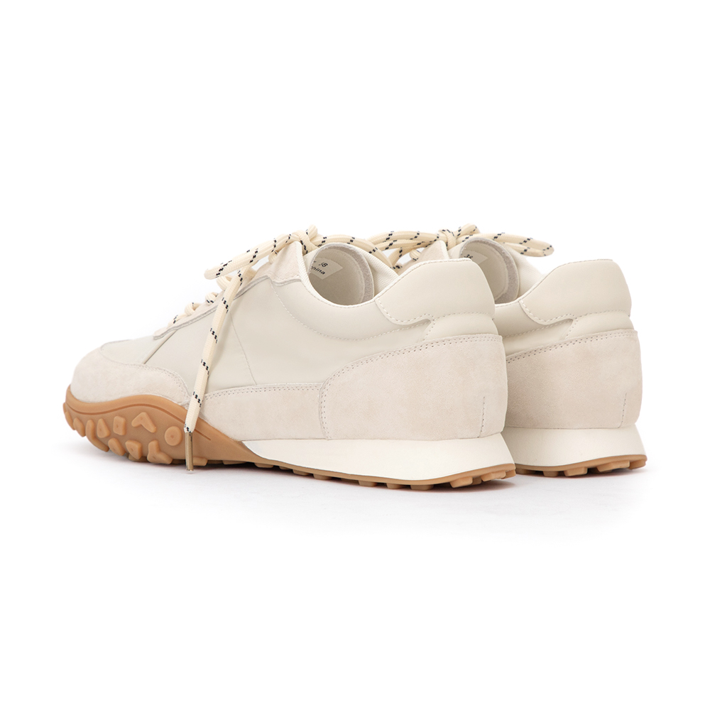  機能增高真皮阿甘休閒鞋 米白