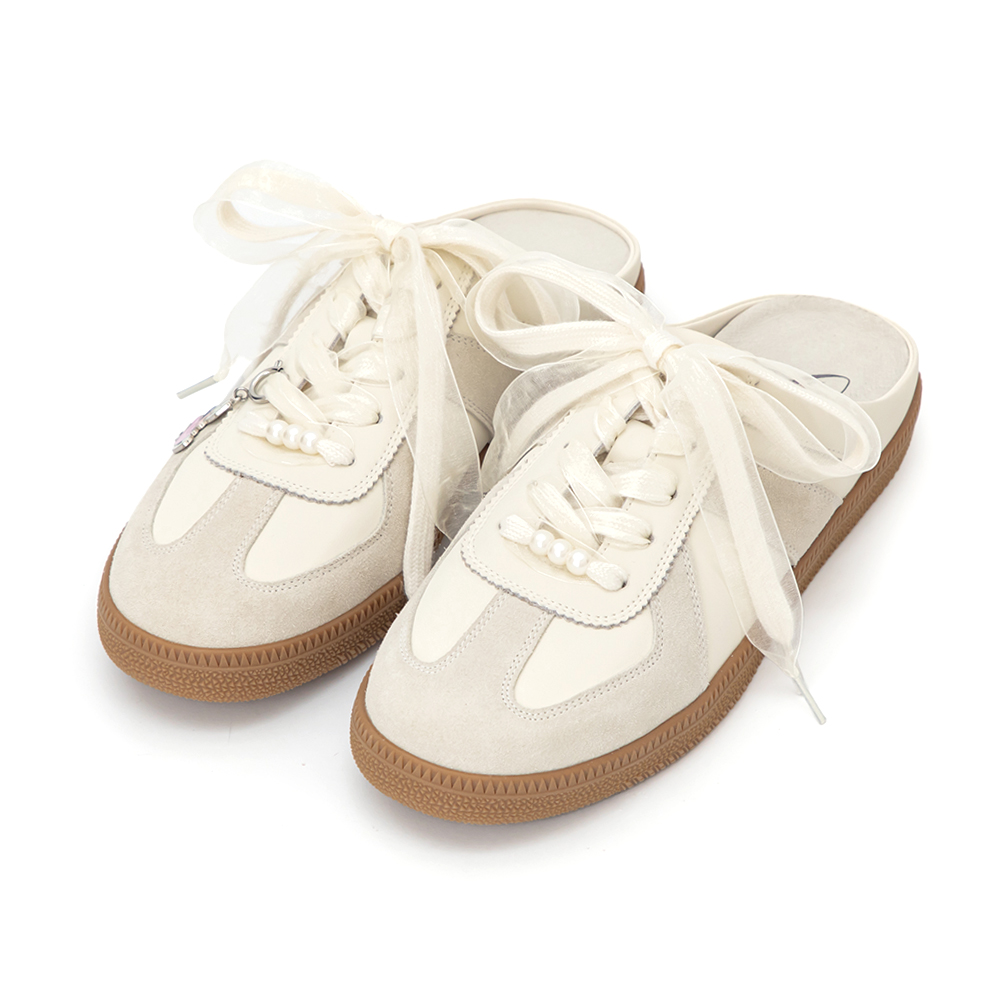 【Disney】牡蠣寶寶真皮德訓穆勒鞋 香草米