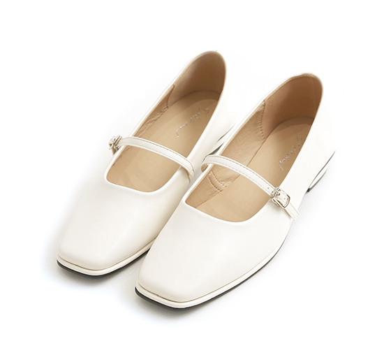 Square Toe Mary Janes Shoes White