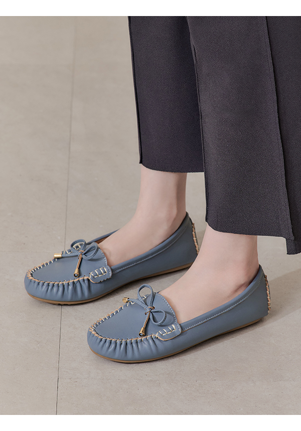 Soft MIT Bow Loafer Moccasins Blue