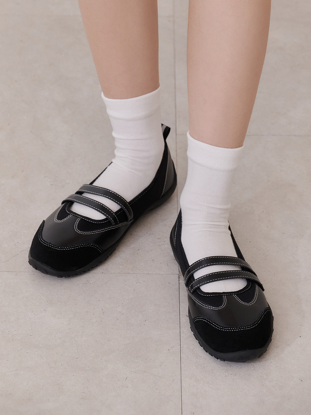 元氣女孩雙帶機能瑪莉珍鞋 黑