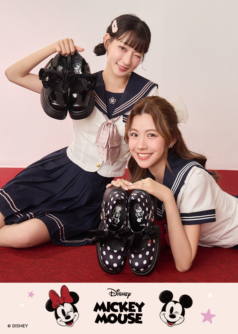 【Disney】魔法米妮系列輕量厚底瑪莉珍鞋 黑色