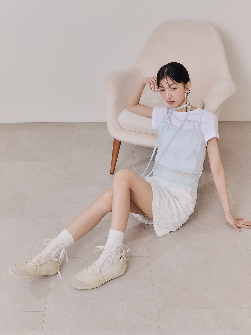 元氣女孩雙帶機能瑪莉珍鞋 白