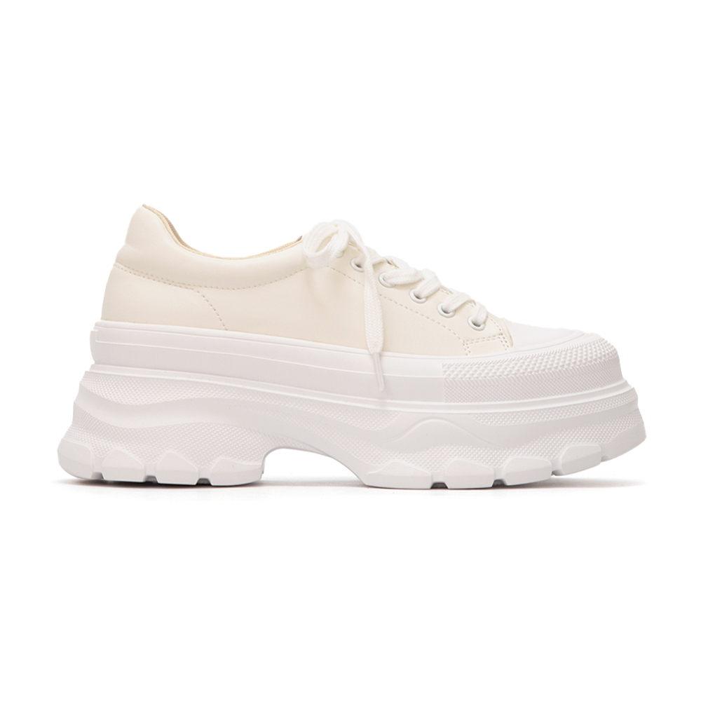 零重力輕運動厚底增高休閒鞋 米白