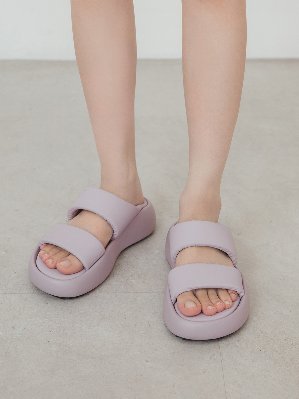 夏日樂活．輕量波浪底啵啵Q軟拖鞋 香芋紫