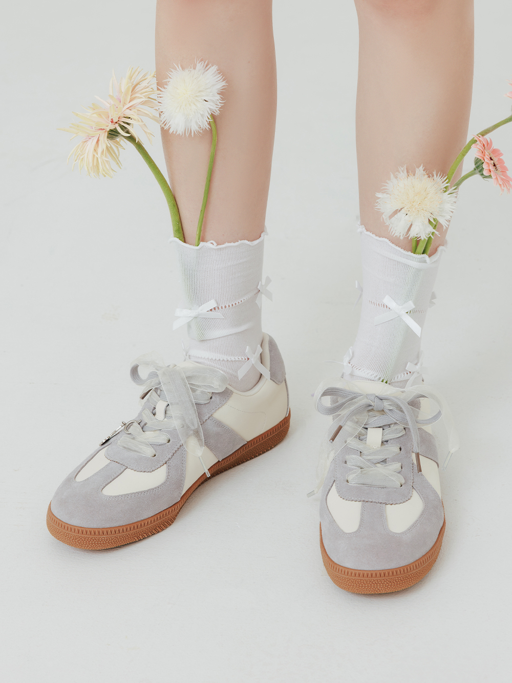 【Disney】牡蠣寶寶小掛飾真皮德訓鞋 灰色