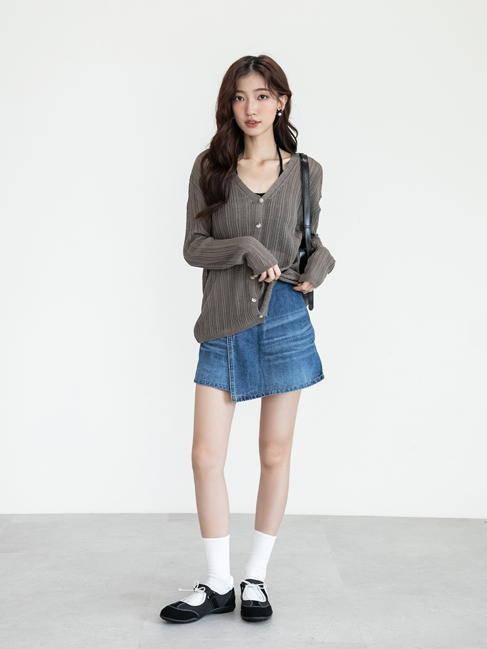 跳跳小妞拼接機能瑪莉珍鞋 黑色