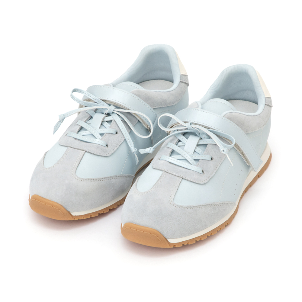 粉彩系列OK繃貼真皮休閒鞋 藍色