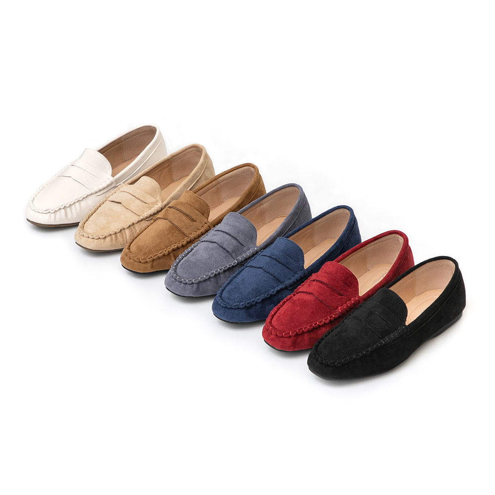 秋冬輕著4D氣墊豆豆底樂福鞋 深藍色