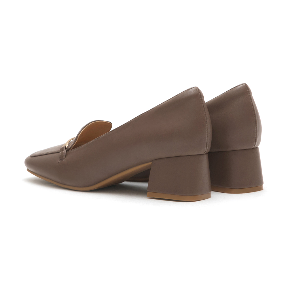 Horsebit Square-Toe Loafers Dark Brown