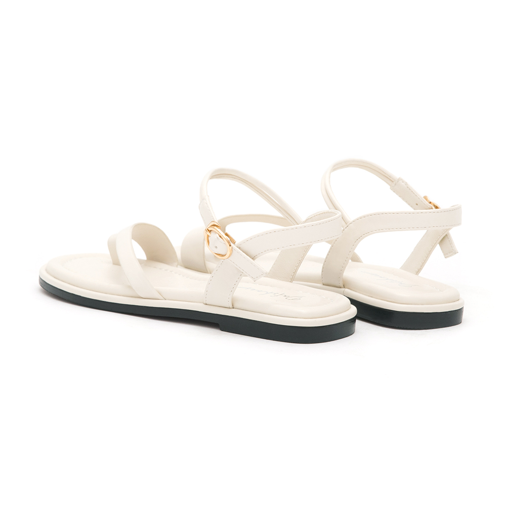 Chic Style Diagonal Strap Toe-Loop Flat Sandals 米