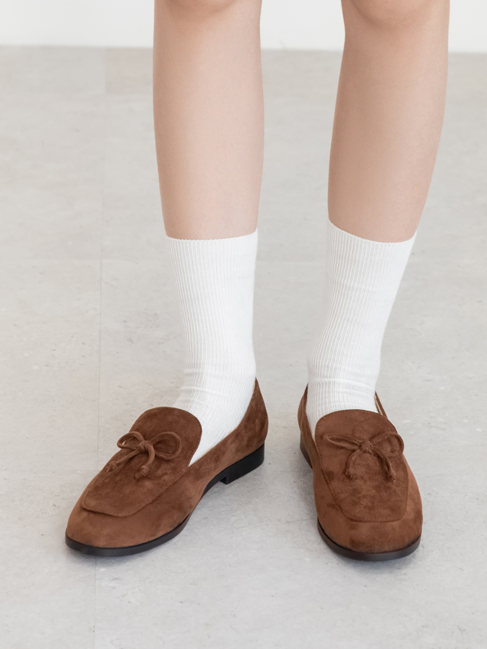 恆久經典4D氣墊蝴蝶結樂福鞋 棕色