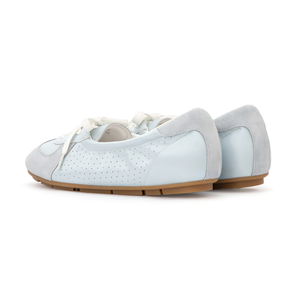 粉彩系列真皮綁帶淺口休閒鞋 藍色