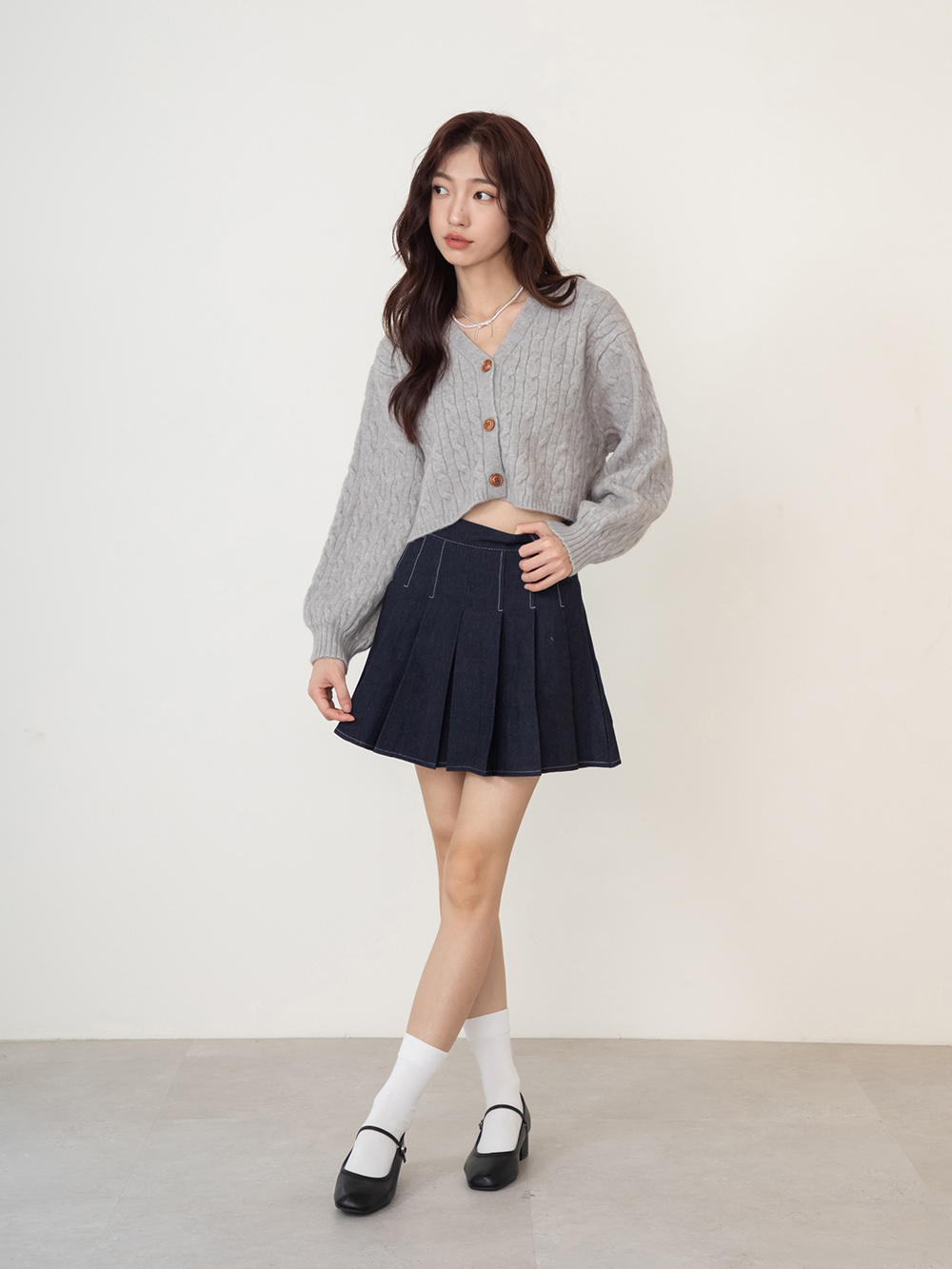 甜蜜蜜方頭氣質粗跟瑪莉珍鞋 黑色