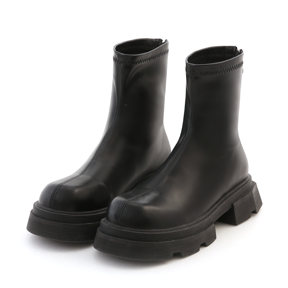 Boots Plain D+AF Sole Online │ Slimming Zig-Zag Official Shop Black