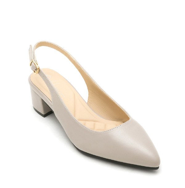 4D Cushion Pointed-Toe Slingback Shoes Grey