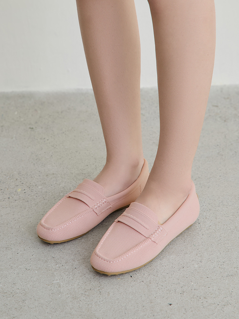 【3D零感雲織鞋】通勤款樂福豆豆鞋 裸膚粉