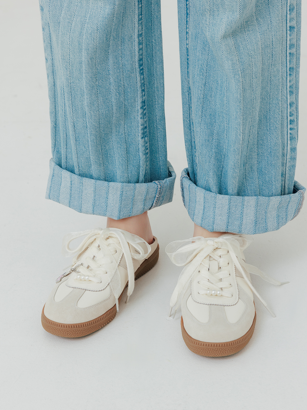 【Disney】牡蠣寶寶真皮德訓穆勒鞋 香草米