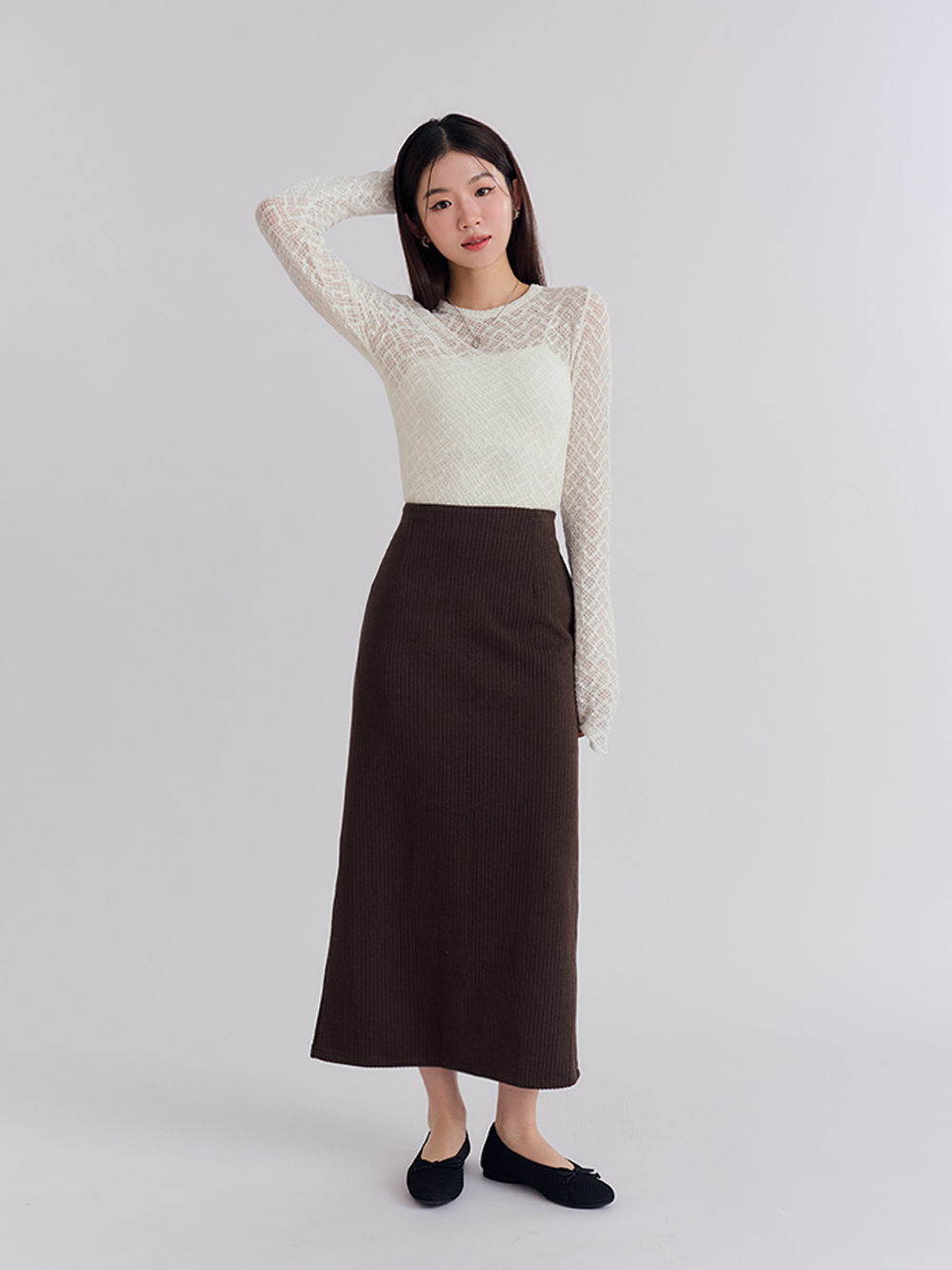 【3D零感雲織鞋】蝴蝶結圓頭芭蕾娃娃鞋 午夜黑