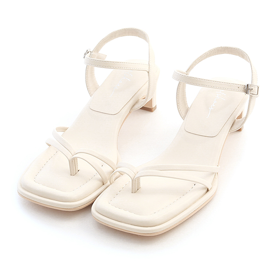 Puffy Cushioned Double-Strap Flat Heel Sandals Vanilla