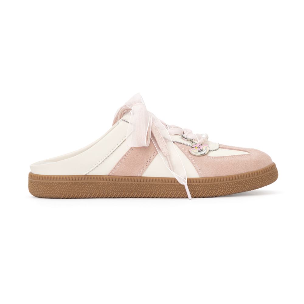 【Disney】妙妙貓真皮德訓穆勒鞋 草莓粉