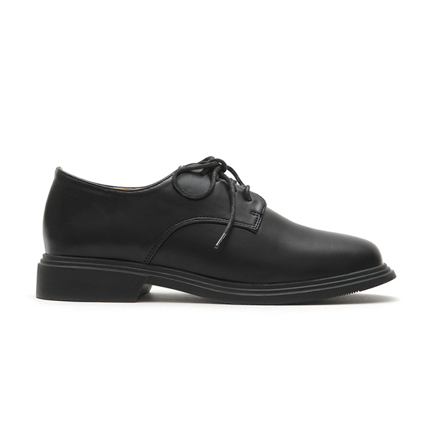 Soft Lace-Up Derby Shoes Black