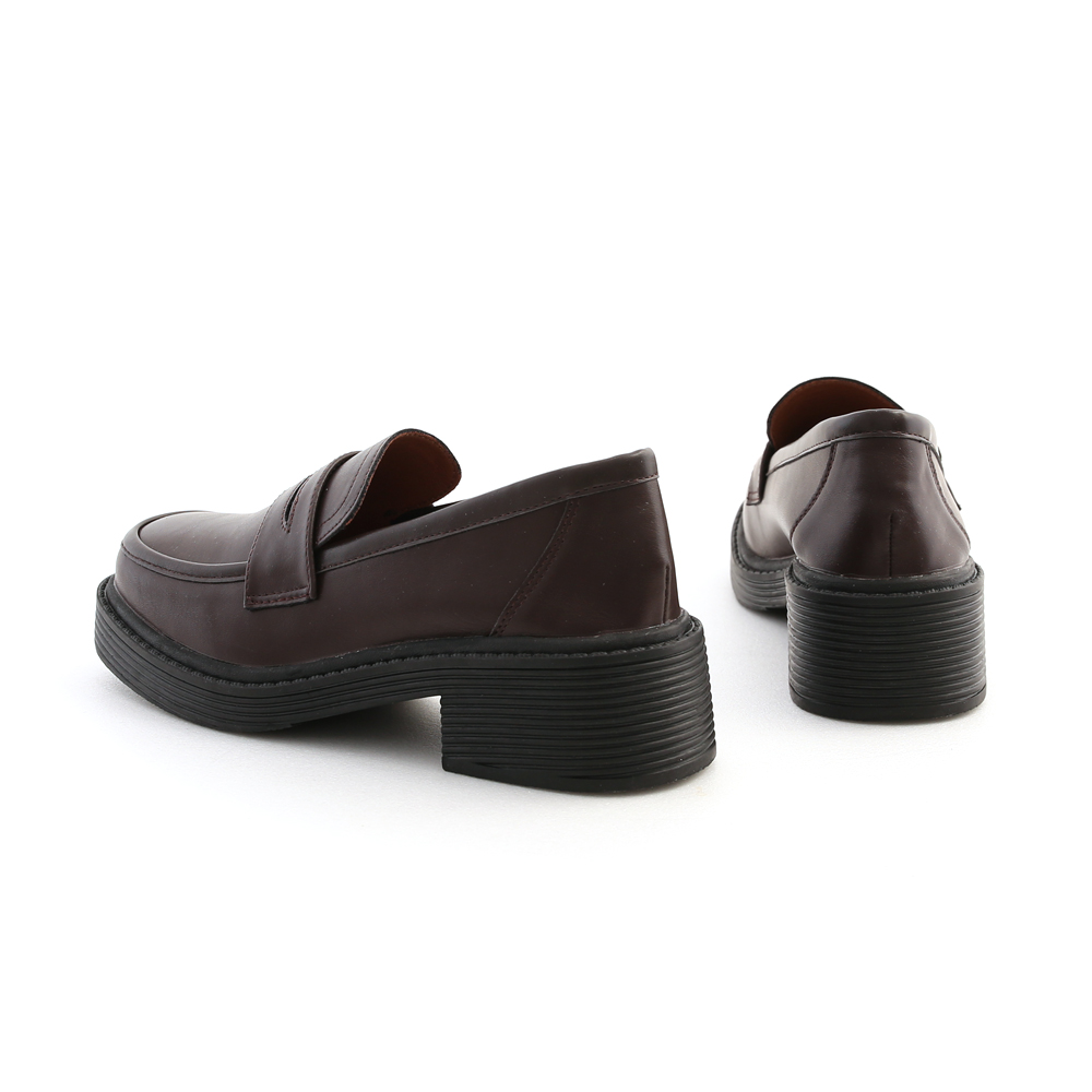 Bulky Sole Penny Loafers Dark Brown